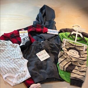 Carter's Boys Baby Clothing Bundle in Gray, Green, Red, Black 3Months NWT